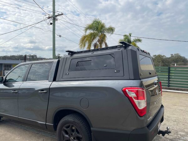 ssangyong musso lwb aluminium canopy with window side door | heavy duty ute canopies