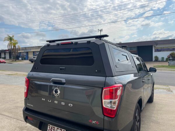 ssangyong musso lwb aluminium canopy with window side door | heavy duty ute canopies