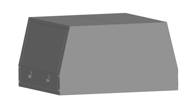 1600mm aluminium black canopy 2 door | toyota 79 series