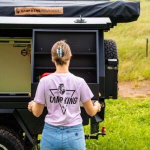 camp king lilac ladies tee