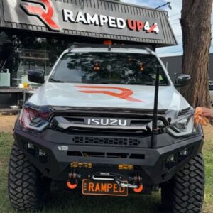 ramped up 2020 2023 isuzu d max no hoop front bull bar ( matte black)