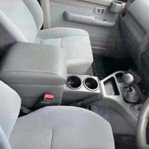 full length center console suits landcruiser 76 78 79 series grey cup holder usb connector arm rest pu leather plastic centre (backorder eta december 2025)