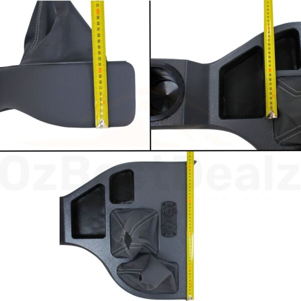 full length center console suits landcruiser 76 78 79 series grey cup holder usb connector arm rest pu leather plastic centre (backorder eta december 2025)