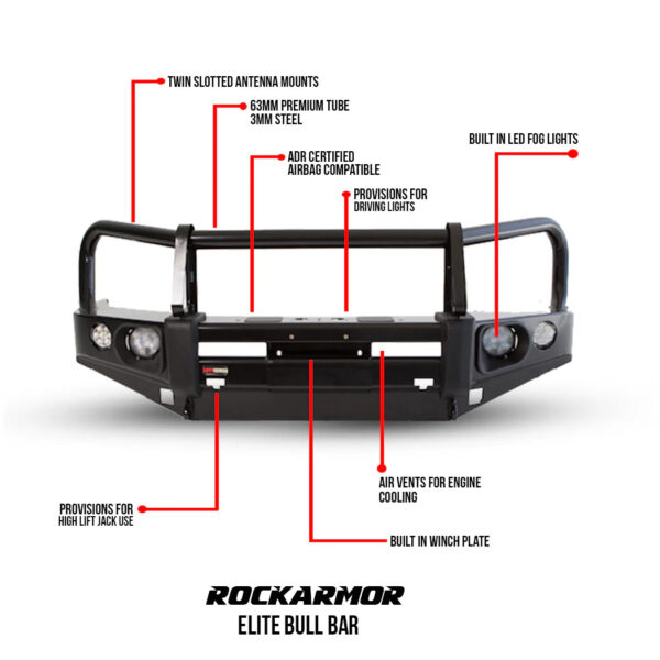 rockarmor isuzu mux bullbar rockarmor elite suits 11/2013 04/2017